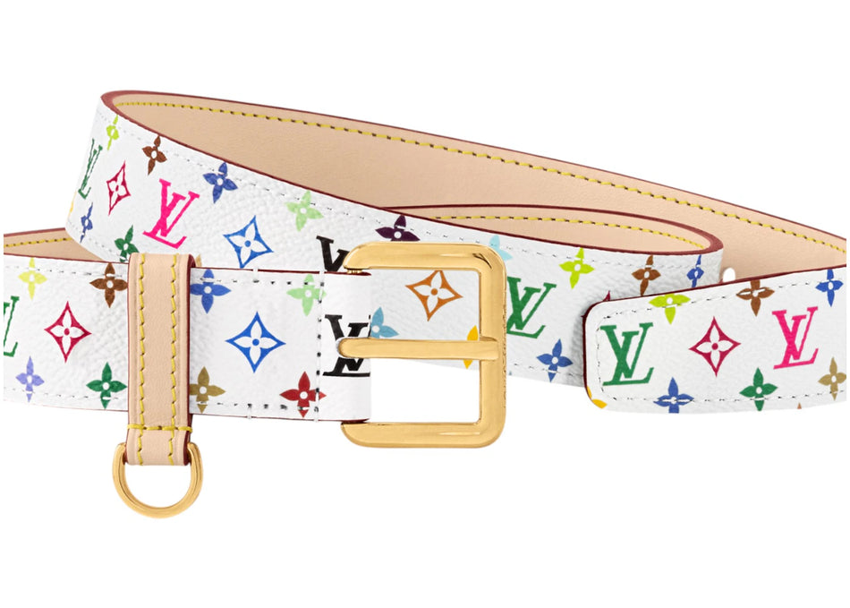 Louis Vuitton x Takashi Murakami LV D-Ring 30mm Belt White Multicolored