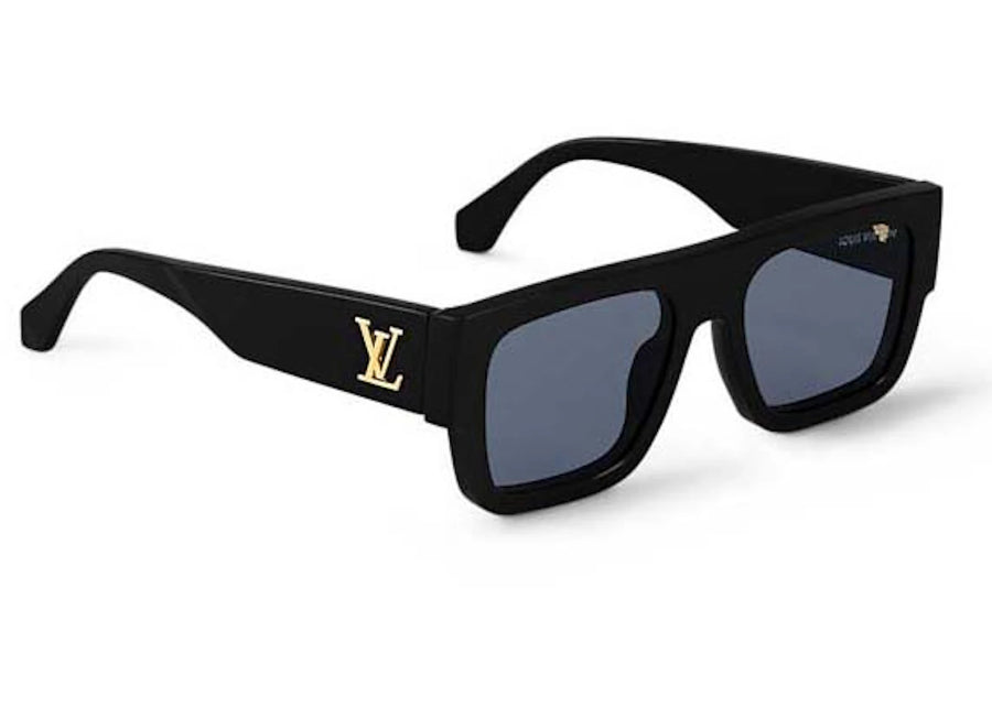 Lunettes de soleil carrées Louis Vuitton Clash Large noires et dorées