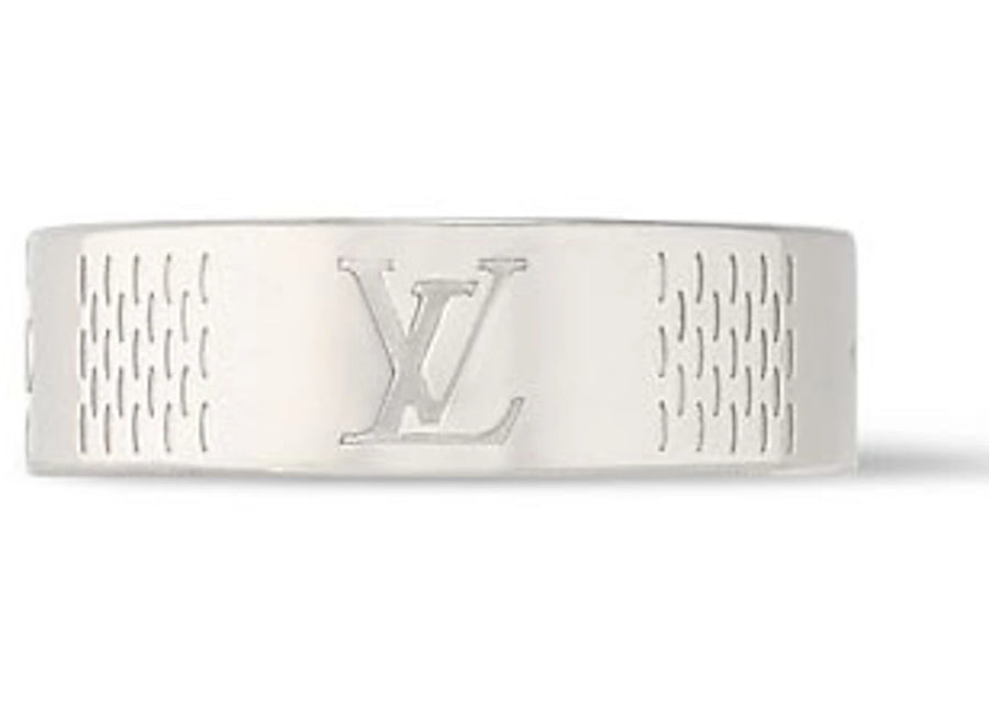Bague fine Louis Vuitton Damier Staples en argent