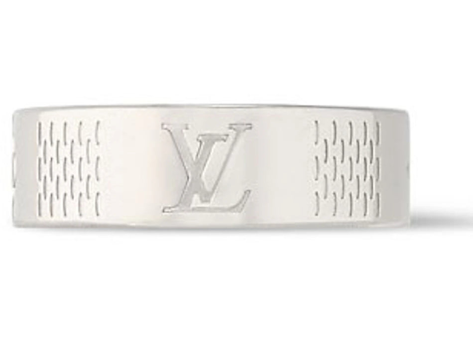 Louis Vuitton Damier Staples Thin Ring Silver
