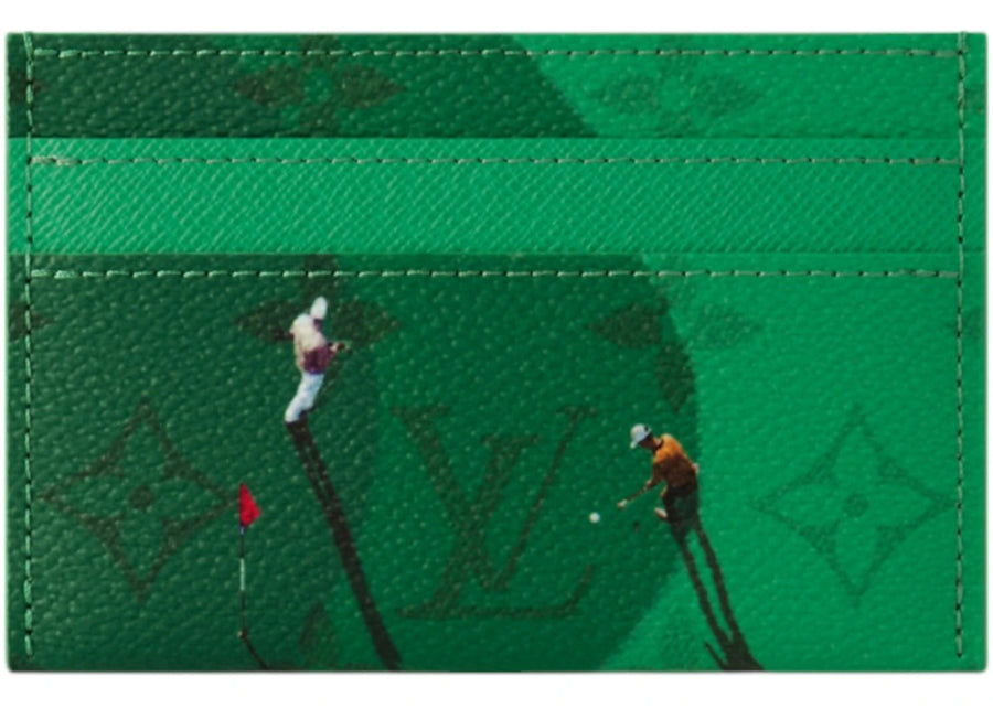 Étui double pour cartes de golf Louis Vuitton vert