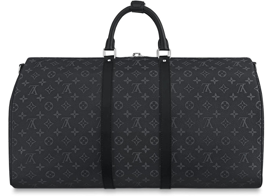 Sac Louis Vuitton Keepall Bandoulière Monogram Eclipse 55 Noir/Gris