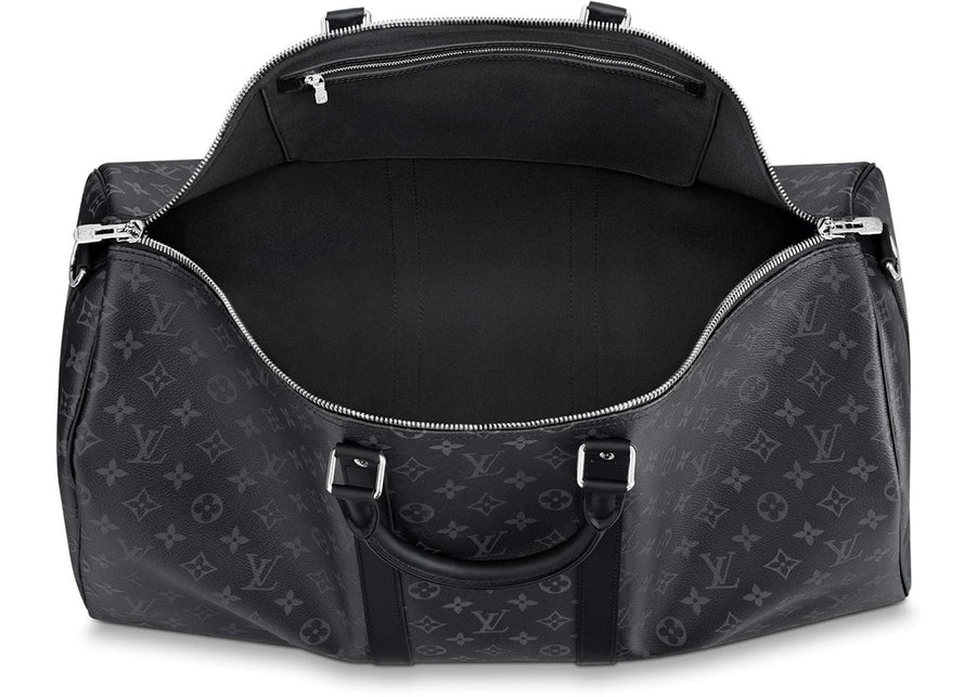 Sac Louis Vuitton Keepall Bandoulière Monogram Eclipse 55 Noir/Gris