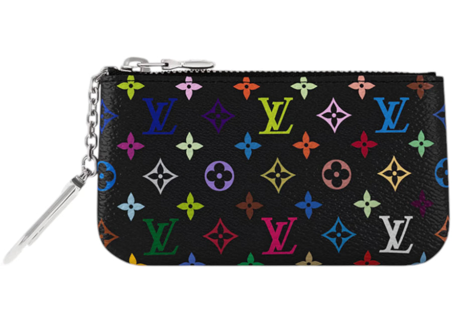 Pochette à clés Louis Vuitton x Takashi Murakami noire multicolore