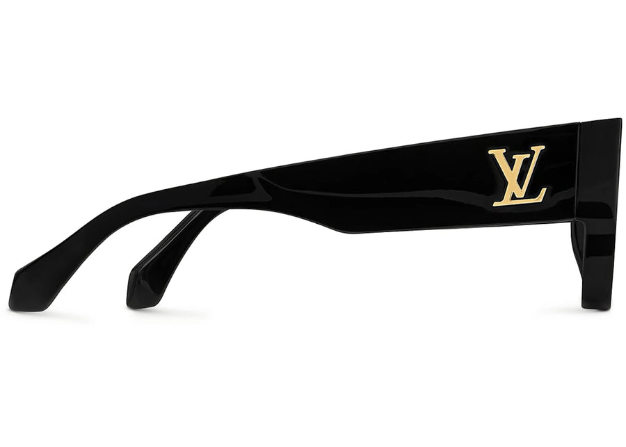 Lunettes de soleil carrées Louis Vuitton LV Clash noires et dorées (Z1579E/W)