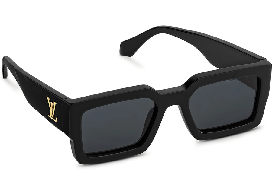 Lunettes de soleil carrées Louis Vuitton LV Clash noires et dorées (Z1579E/W)