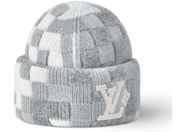 Louis Vuitton LV Crush Damoflage Pearls Beanie Light Gray
