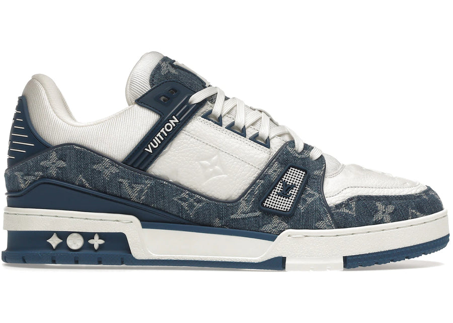 Baskets Louis Vuitton LV Monogram Denim Blanc Bleu
