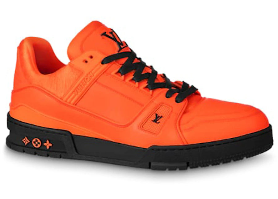 Baskets Louis Vuitton LV orange et noires