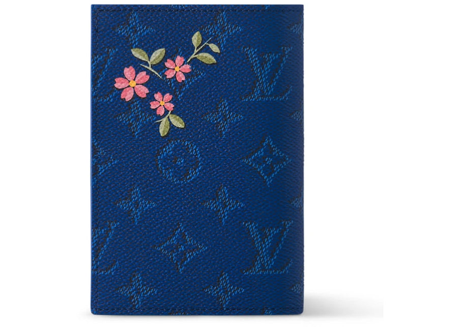 Étui à passeport souvenir Louis Vuitton Monogram bleu