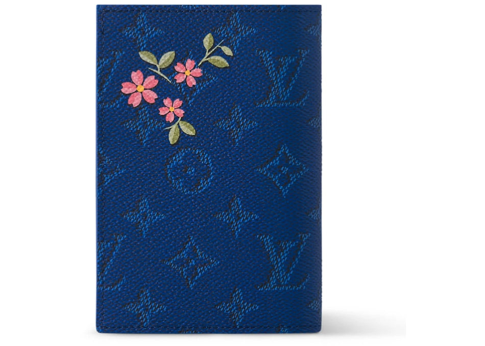 Louis Vuitton Monogram Souvenir Passport Cover Blue