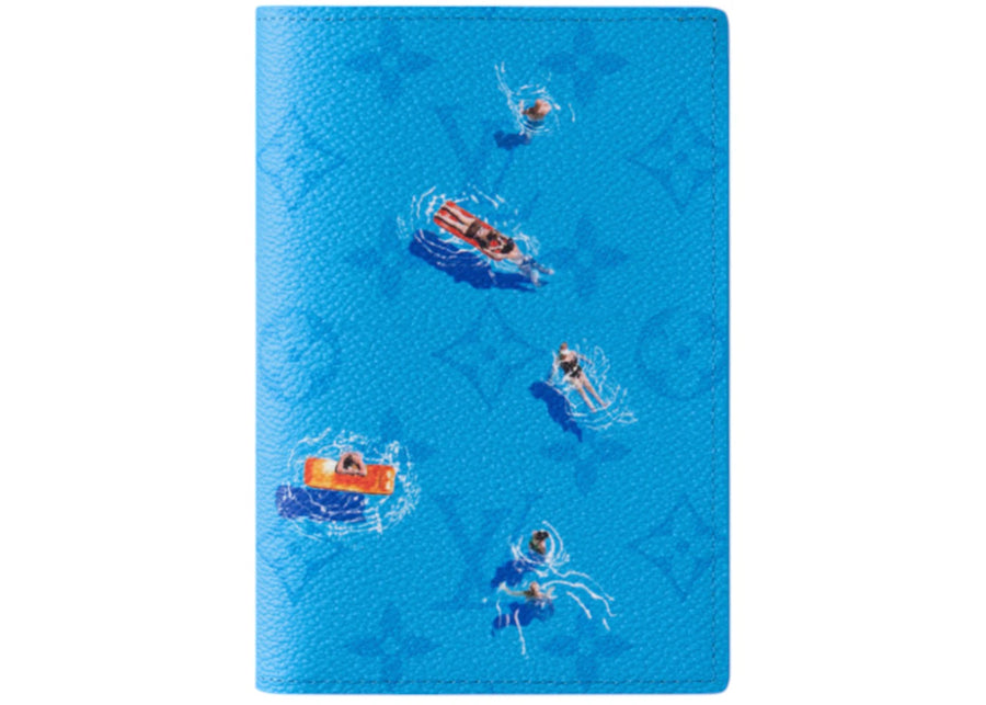 Housse de passeport Louis Vuitton Piscine Lagon Bleu