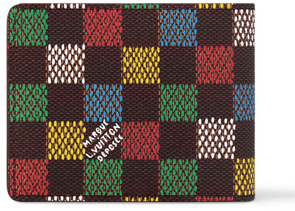 Louis Vuitton Slender Wallet LV Vers Damier Ebene Multicolor