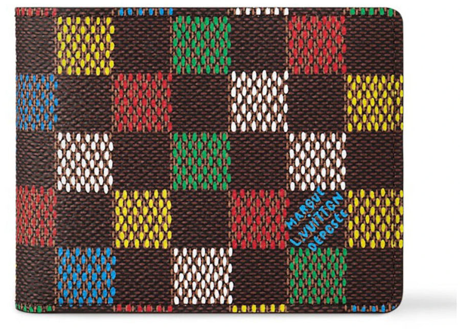 Louis Vuitton Portefeuille Slender LV Vers Damier Ebene Multicolore