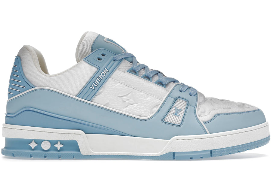 Baskets basses Louis Vuitton blanches et bleu ciel