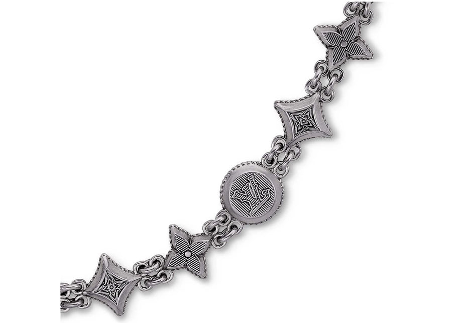 Ceinture et breloque de sac Louis Vuitton Western Chain en argent vieilli