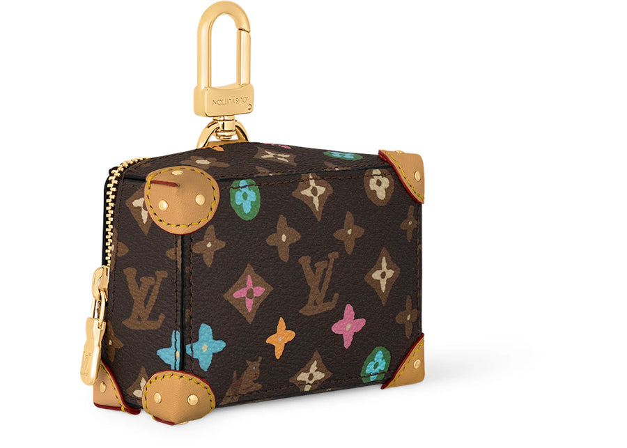 Porte-clés et breloque de sac Louis Vuitton par Tyler, the Creator Monogram Craggy Trunk, couleur chocolat.