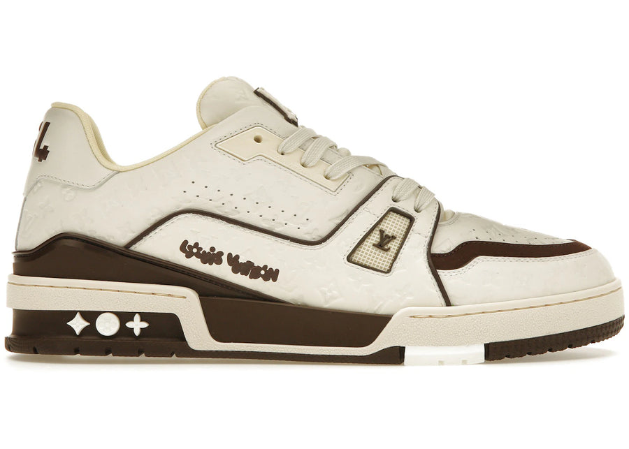 Baskets Louis Vuitton par Tyler, the Creator LV blanches moka