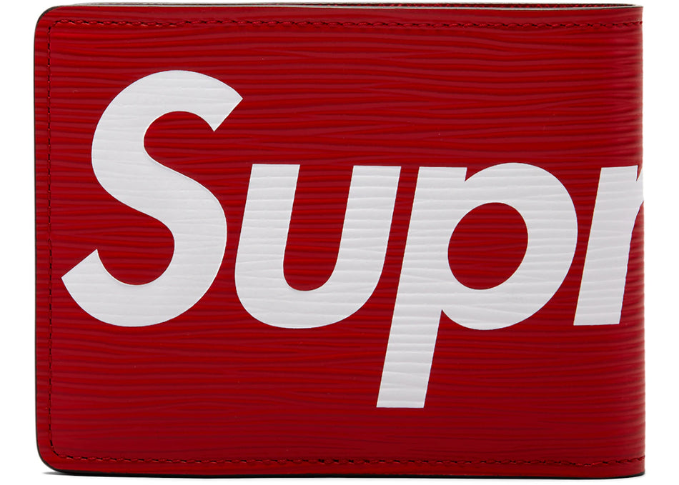 Louis Vuitton x Supreme Slender Wallet Epi Red