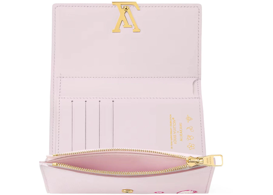 Louis Vuitton x Takashi Murakami Capucines Compact Wallet Pink