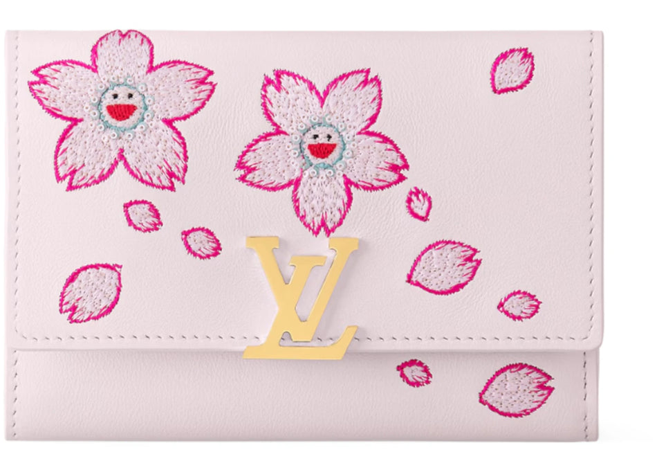 Louis Vuitton x Takashi Murakami Capucines Compact Wallet Pink