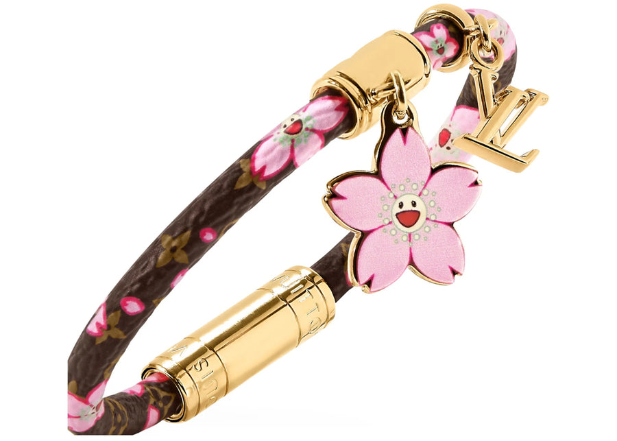 Bracelet Louis Vuitton x Takashi Murakami Fleur de cerisier Sakura marron