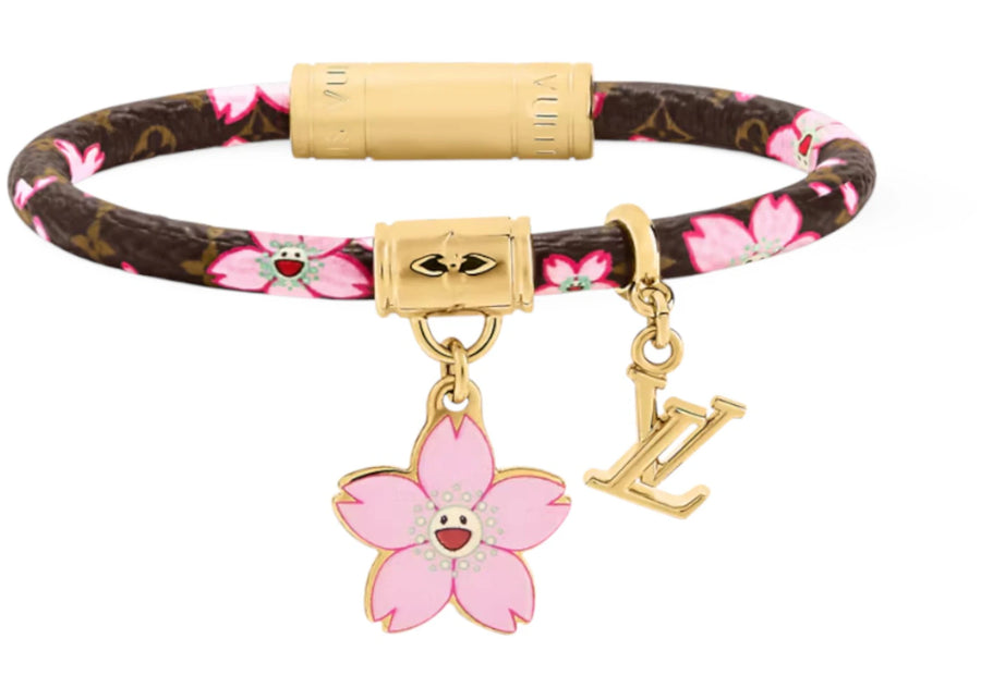 Bracelet Louis Vuitton x Takashi Murakami Fleur de cerisier Sakura marron
