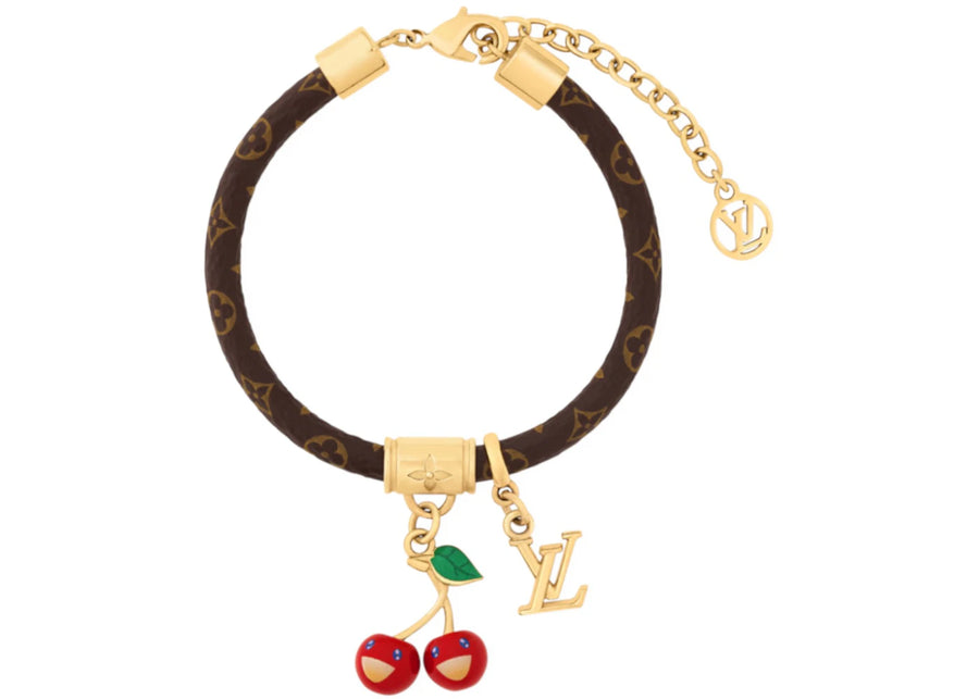 Bracelet Louis Vuitton x Takashi Murakami Cherry Monogramme marron