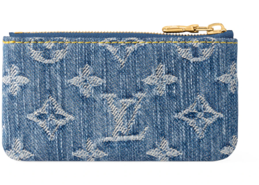 Pochette à clés cerise Louis Vuitton x Takashi Murakami en denim monogrammé