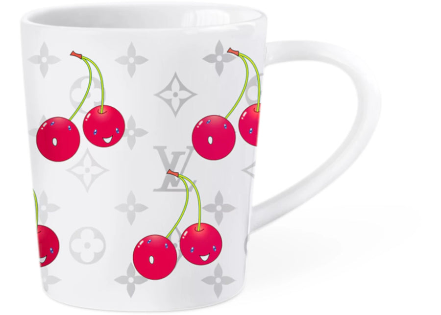 Mug cerise Louis Vuitton x Takashi Murakami Monogramme blanc