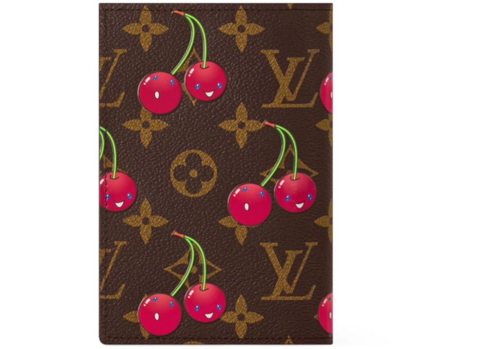 Louis Vuitton x Takashi Murakami Cherry Passport Cover Brown Monogram