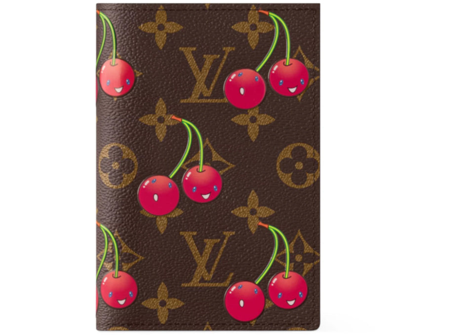 Louis Vuitton x Takashi Murakami Cherry Passport Cover Brown Monogram