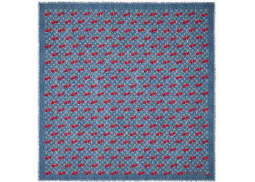 Louis Vuitton x Takashi Murakami Denim Cherry Shawl Blue Denim