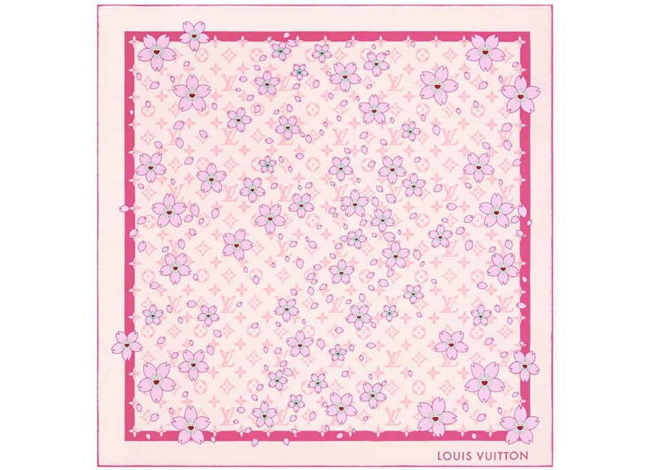 Louis Vuitton x Takashi Murakami Monogram Cherry Blossom Square 70 Pink