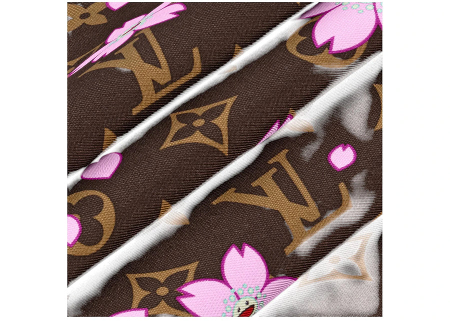 Louis Vuitton x Takashi Murakami Monogram Fleur de Cerisier Carré 70 Sakura Marron