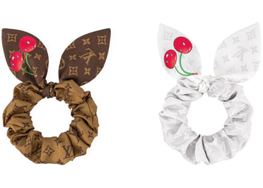 Louis Vuitton x Takashi Murakami Monogram Cherry Set of Scrunchies Brown/White