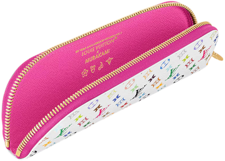 Pochette à crayons Charlotte multicolore monogramme Louis Vuitton x Takashi Murakami blanche