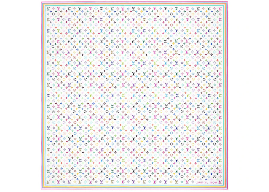 Louis Vuitton x Takashi Murakami Monogram Multicolor Shawl White Multicolored
