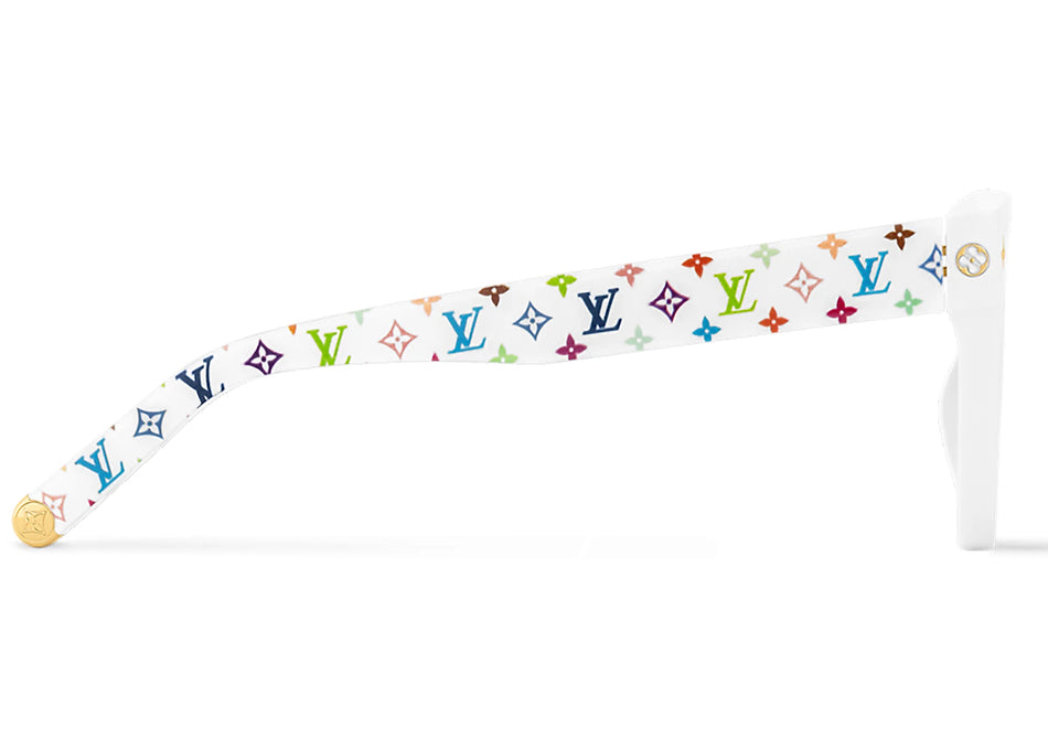 Louis Vuitton x Takashi Murakami My Monogram Multicolor Square Sunglasses White