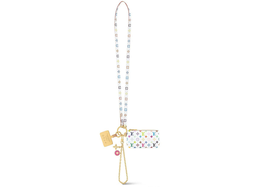 Support de téléphone Louis Vuitton x Takashi Murakami blanc multicolore