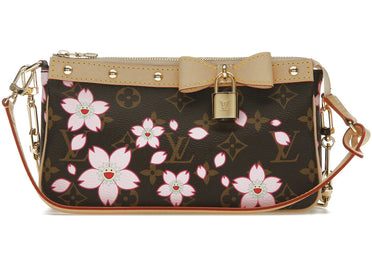 Louis Vuitton x Takashi Murakami Cherry Blossom Pochette Accessoires Sakura Brown