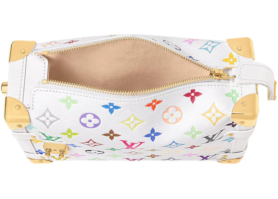 Malle latérale Louis Vuitton x Takashi Murakami MM blanche multicolore