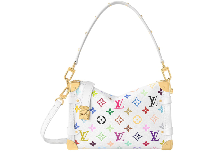 Malle latérale Louis Vuitton x Takashi Murakami MM blanche multicolore