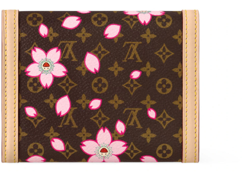 Louis Vuitton x Takashi Murakami Victorine Wallet Sakura Brown
