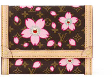 Louis Vuitton x Takashi Murakami Victorine Wallet Sakura Brown