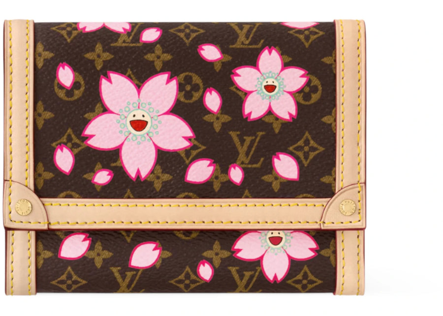 Louis Vuitton x Takashi Murakami Victorine Wallet Sakura Brown