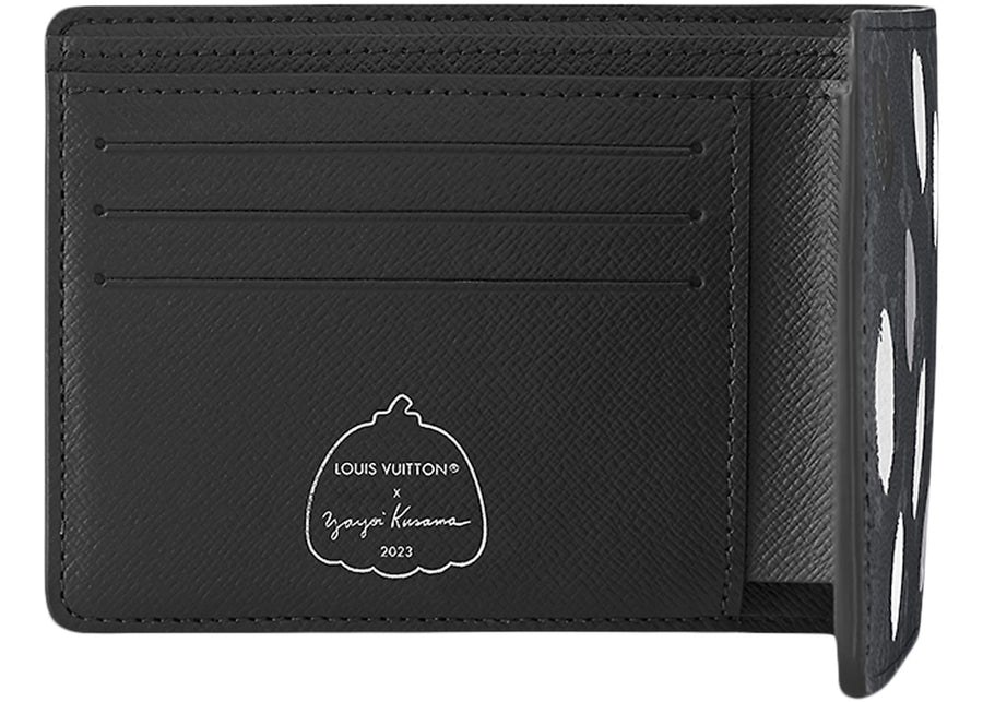 Portefeuille multiple Louis Vuitton x Yayoi Kusama Monogram Eclipse Noir/Argent