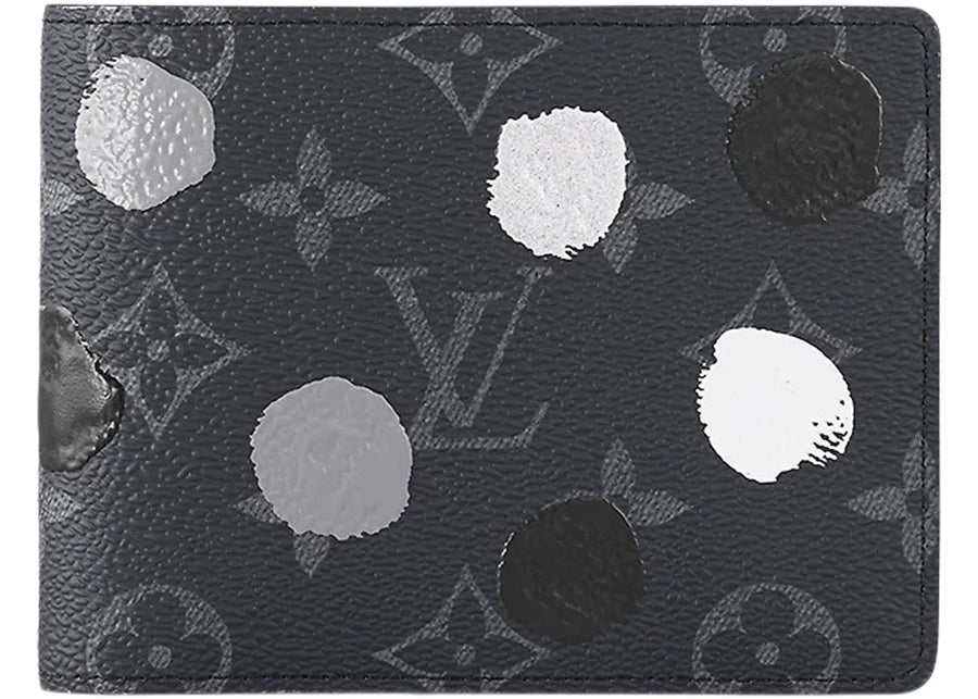 Portefeuille multiple Louis Vuitton x Yayoi Kusama Monogram Eclipse Noir/Argent