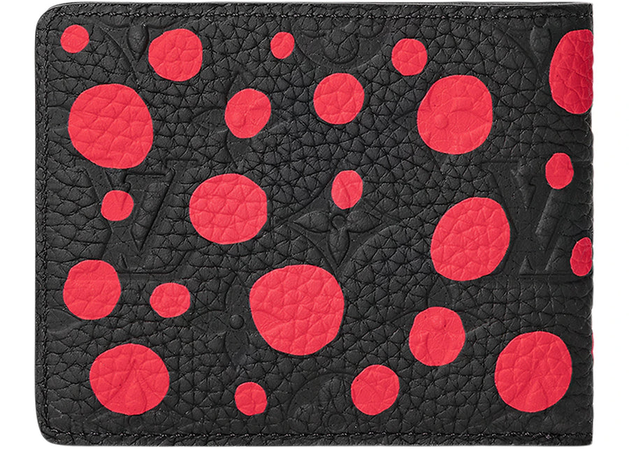 Portefeuille fin Louis Vuitton x Yayoi Kusama Noir/Rouge