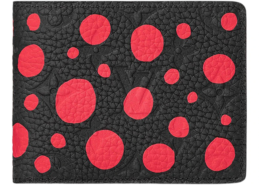 Portefeuille fin Louis Vuitton x Yayoi Kusama Noir/Rouge